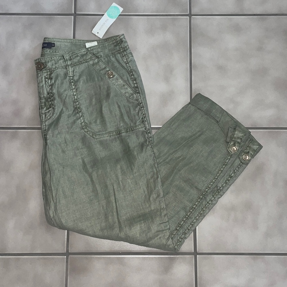 Level 99 vinnie straight leg tencel linen cargo utility pants 32 / 14 stitch fix